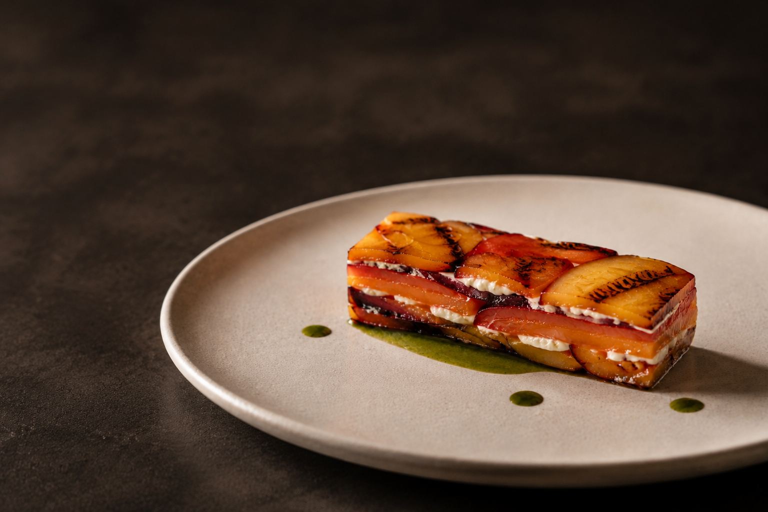 Charred Stone Fruit & Burrata Terrine